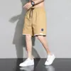 Shorts Masculinos de Algodão Puro, Shorts de Basquete Finos e Largos de Verão, Calças de Cinco Pontos Esportivas Casuais da Moda para Homens de Tamanho Grande