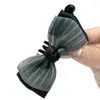 Exquisito pasador de pelo estilo coreano con pequeño lazo y pedrería, pasador banana accesorio para el cabello, pasador de pelo elegante y versátil