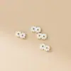 Cuentas espaciadoras de plata de ley 925 de 5 mm con doble agujero para pulseras, cuentas espaciadoras de doble fila, joyería DIY, tejido de cordón hecho a mano, accesorios semiacabados, S1243