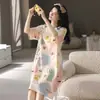 Pijamas de verano para mujer, estilo coreano, camisón de verano para mujer, de manga corta, ropa de casa de verano para mujer, traje para estudiante, bonito, talla grande