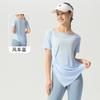 Camiseta Esportiva Feminina Plus Size de Manga Curta 2026 Nova Secagem Rápida Top para Corrida Fitness Cobertura Roupas de Yoga
