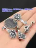 Plata pura s999 Hebilla de Flor de Loto Bendición Retro Hebilla de Conexión Cuerda de Mano Trenzada Pulsera Collar Accesorios DIY Hechos a Mano