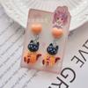 Nuevos Aretes de Joyería de Halloween Lindos de Dibujos Animados para Niñas Pendientes Colgante Estrella Brillante para Niños Clip para la Oreja Accesorios para Agujeros en las Orejas