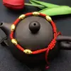 Pulsera de Cuerda Roja Chapada en Oro Seis Cuentas Cuerda Roja para la Mano Joyería para Parejas de Este Año Venta Directa de Fábrica Precio Bajo Venta Directa