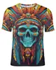 Exportación Transfronteriza Europea y Americana Nueva Camiseta Estampada Digitalmente Casual de Manga Corta con Estampado de Animales Verano para Hombre Tops para Hombre