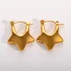 Pendientes de Acero Inoxidable Transfronterizos para Mujer, Clips para Orejas de Círculo Irregular Geométrico de Moda, Pendientes de Acero de Titanio Dorado al por Mayor