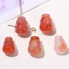 Colgante de Calabaza Pequeña de Ágata Nan Hong, Cuentas de Ágata Rojo Cereza Flotante de Hielo, Accesorios para Pulseras y Collares Estilo Antiguo al por Mayor
