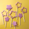 Decoración de Pastel para Hornear Estilo INS Caramelo Imitación EVA Celebridad de Internet Hueca Estrella de Cinco Puntas Tarjeta Insertable para Pastel de Cumpleaños