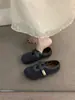 Zapatos planos tipo Mary Jane de ante marrón, puntera profunda, puntera redonda, para mujer, nueva colección otoño/invierno 2025, estilo retro, con forro adicional para abrigar, zapatos de algodón estilo Birkenstock