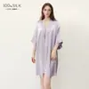 Suministro exclusivo transfronterizo 2026 nuevo estilo bata de seda para mujer tacto de alta gama 100% seda de morera seda lujo ligero ropa de casa bata de mañana