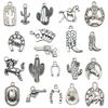 48 Sombreros Vaqueros Occidentales Mixtos Colgante de Aleación de Cactus Pulsera Creativa DIY Colgante para Llavero Accesorios