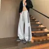 Pantalones Largos Casuales de Pierna Recta con Rayas Estilo Americano Caída Suave para Hombre Otoño Invierno Felpa Adicional Marca de Moda Retro Sueltos de Pierna Ancha Pantalones de Chándal Deportivos