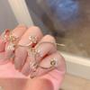 Pendientes de Cristal Súper Hada con Enrollado para Mujer 2023 Nueva Moda Simple de Alta Gama Estilo Frío Nicho Pendientes Elegantes