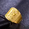 Venta Directa de Fábrica de Anillos Grandes Abiertos para Hombre, Anillos de Latón Chapados en Oro, Anillos Chapados en Oro Real de 24K
