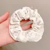 Scrunchie de Renda Estilo Coreano para Mulheres 2026 Novo Estilo Elástico de Cabelo Estilo Preguiçoso Corda de Cabelo Grande Acessório para Coque Flor de Cabelo