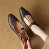 Sapatos Mary Jane femininos, coleção outono 2026, novos scarpins de salto alto bico fino com fivela de tira única, bico baixo, sapatilhas de salto médio estilo francês