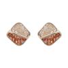 Pendientes de plata con diseño de alfiler cuadrado de cristal en contraste, pequeños, sencillos y versátiles, a la moda, pequeños y frescos, con temperamento, al por mayor para mujer.