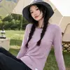 Camisa de lã merino de secagem rápida para mulheres, adequada para atividades ao ar livre, caminhadas e esqui; Camiseta de manga longa de merino para outono/inverno, secagem rápida, para fitness e esportes