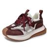 [Preço do Evento 135] Tênis Esportivo Casual Feminino, Tênis Estilo "Dad Shoes" em Couro Genuíno, Tênis de Corrida Leve para Mulheres