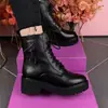 Botas Martin transfronterizas de comercio exterior para mujer, botas largas y cortas, zapatillas deportivas casuales para mujer, botas de motociclista negras con forro de felpa