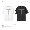 250g Marca Tendência Pesada Camiseta Simples com Estampa de Letras Manga Curta Unissex Algodão Puro Modelagem Solta Cruzamento Comércio Exterior Atacado Top