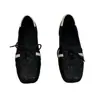 Edición Lan Gui~Otoño 2026 Zapatos de Entrenamiento de Ballet Cuadrados de Cuero Genuino para Mujer, Zapatos Planos Casuales Vintage con Cordones y Plisados