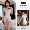 Lencería roja, sexy y ajustada, mono de yoga con entrepierna abierta, estilo puro deseo, qqny, conjunto seductor para busto pequeño 1520
