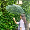 Guarda-chuva transparente atacado descartável plástico cabo longo automático sol e chuva guarda-chuva estampa logo infantil publicidade presente guarda-chuva