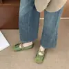 Zapatos Bailarinas de Tira Plisada de Nicho Brisa Suave de Noche para Mujer, Nuevos Zapatos Mary Jane de Color Sólido Satinado para Verano