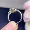 Anillo de Diopsita Natural Plata S925 Chapado en Oro Rosa Tamaño de Piedra Principal 3*6mm Venta Caliente