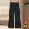 Calças Largas Quentes Estilosas e Rejuvenescedoras Outono/Inverno para Mães de Meia-Idade e Idosas, Cintura Alta, Emagrecedoras, Largas, Tamanho Plus, Casuais, Versáteis