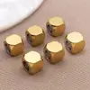 Cuentas Espaciadoras Cuadradas Biseladas de Acero Inoxidable con Recubrimiento al Vacío Color Oro/Acero Accesorios para Joyería Artesanal Pulseras Collares