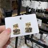2024 Nuevos Aretes Elegantes de Cubo de Azúcar Retro para Mujer Dulces y Versátiles Aretes de Aleación de Alta Gama Aretes