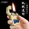 Encendedor de Queroseno Mecha Ciberpunk Zorro con Tanque de Aceite Transparente e Ignición Mecánica, Regalo para Novio