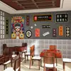 Papel tapiz de sala de ajedrez de casa de mahjong de alta gama estilo Hong Kong Mosaico estilo Hong Kong mural de restaurante tienda de té con leche Papel tapiz para fotos de celebridad de Internet