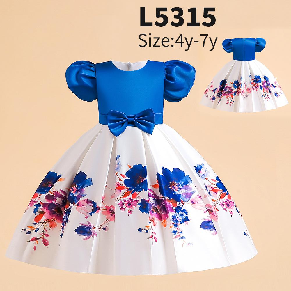 泡泡袖儿童礼服裙