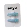 Novo clipe BB azul doce sal marinho versátil transparente em formato de coração para franja de crianças, acessório de cabelo com laço lateral para meninas