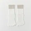 Calcetines de Yoga para Mujer, Calcetines de Cinco Dedos, Calcetines de Media Caña Otoño e Invierno, Pilates Fitness Deportes Profesionales de Silicona Antideslizantes Gradiente Largos