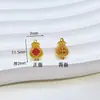 Pingente de Aço Titânio Ano Novo Pequeno Cavalo Charme Moeda de Cobre Etiqueta Pequena DIY Ano do Cavalo Riqueza Instantânea Galvanoplastia a Vácuo Acessório de Ouro 18K