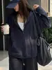 Chaqueta de Invierno Gruesa de Polar Cepillado Cálido con Capucha de Manga Larga Holgada Perezosa Estilo Coreano Casual Top de Manga Larga para Mujer