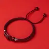 Pulseira Bênção do Kirin Pulseira de Fio Vermelho Masculina Trançada à Mão Ano de Nascimento Fio Autêntico de Cinábrio Estilo Unissex