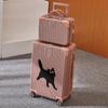 Desenho animado gatinho zíper puxar haste bagagem moldura de alumínio 28 polegadas mala de embarque mudo roda universal caixa mãe