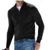 Amazon venta al por mayor transfronteriza otoño e invierno suéter para hombre suéter talla europea moda color liso suéter de media cremallera polo