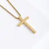 Colar Cruz de Aço Titânio Transfronteiriço para Homens, Colar Tendência de Aço Inoxidável, Novo Design de Cruz, Acessório Versátil de Corrente para Suéter Hip-Hop