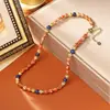 Collar de Ágata con Cuentas de Lapis Lázuli Natural Dzi, Moda de Lujo Ligero, Diseño de Nicho de Gama Alta, Cadena de Clavícula de Moda