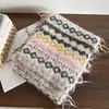 Bufanda de Punto de Invierno Fair Isle para Mujer, Linda y Dulce, Calentador de Cuello Cálido para Niñas y Estudiantes, Chal Engrosado, Estilo Coreano