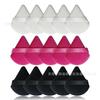 Fabricante en stock borla triangular de gamuza borla seca en forma de abanico borla para polvo esponja de maquillaje pastel de polvo herramientas de belleza