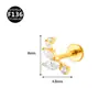 Liga de Titânio F136 Exquisita Corrente de Coelho com Borla Joia para Piercing de Lábio, Cartilagem da Orelha Superior, Rosca Interna para Árvore de Natal 0.9