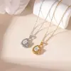 Collar Colgante de Acero de Titanio con Circonita Incrustada de Nuevo Estilo Europeo y Americano de Venta Caliente para Mujer Elegante Cadena Geométrica para Clavícula Joyería Versátil para el Trabajo