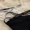 Roupa íntima estilo esportivo europeu e americano feminina sexy com cinto cruzado inglês cintura baixa cintura vazada menina triângulo roupa íntima feminina